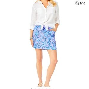 NWT Lily Pulitzer Blue and Pink Mini Skirt